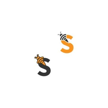 Letter S bee icon  creative design logo Stock Illustration