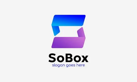Letter S box logo vector minimalist multimedia bran company design technolo.. Stock Illustration