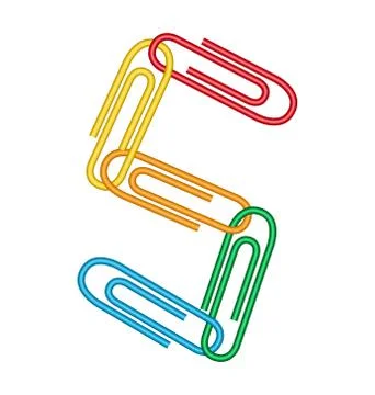 Letter s with clips Stock Illustration