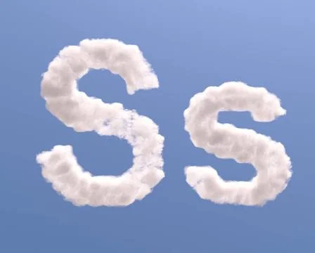 Letter S cloud shape Letter S cloud shape, isolated on white background Co... Foto stock