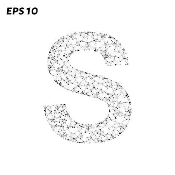 The letter S consists of points, lines and triangles. Vector illustration. Stock Illustration