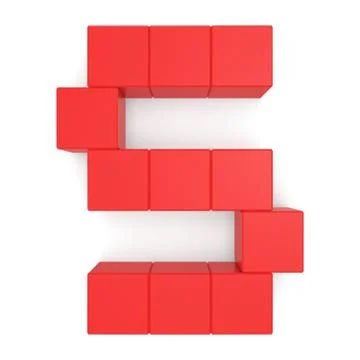 Letter s cubic red Stock Illustration