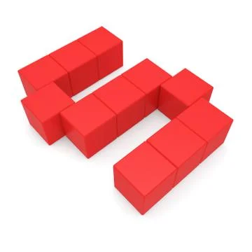 Letter s cubic red Stock Illustration