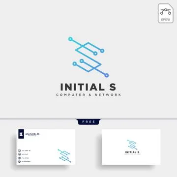 Letter S digital network creative logo template vector illustration Stock Illustration