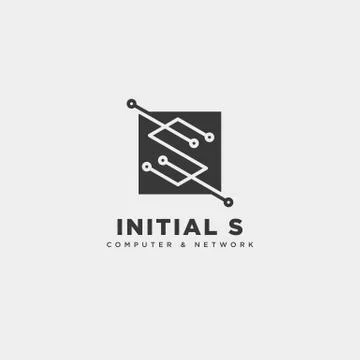 Letter S digital network creative logo template vector illustration Stock Illustration