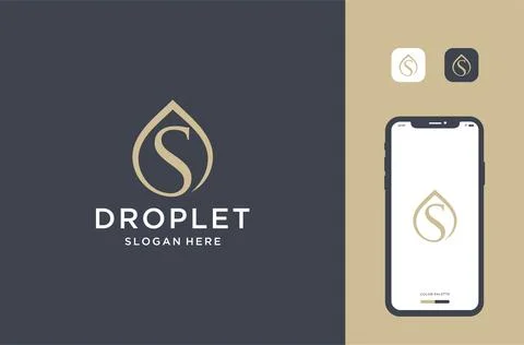 Letter s drop logo design premium vector Stock Illustration