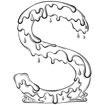 Letter S with flow drops Stock Illustration