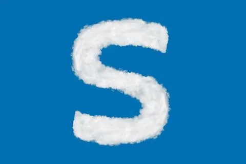 Letter S font shape element composed of clouds Stock Illustration
