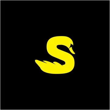 The letter S in the form of a swan. Vector symbol Stock Illustration