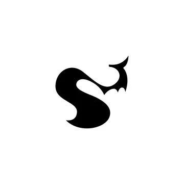 Letter S Fox logo. Fox or wolf silhouette design. Letter S initial logo Stock Illustration