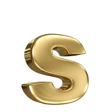 Letter s from gold solid alphabet Illustrazione stock