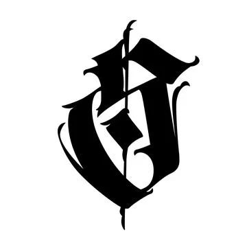 Letter S, in the Gothic style. Vector. Alphabet. Calligraphy and lettering. M Stock Illustration