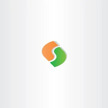 Letter s green orange vector logo icon Illustrazione stock