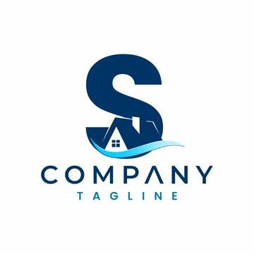Letter S House Logo , Initial Home Logo Stock Illustration