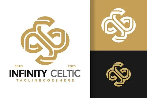 Letter S Infinity celtic logo design vector symbol icon illustration Stock Illustration