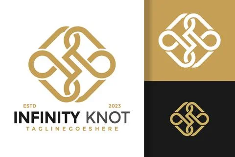 Letter S Infinity knot logo design vector symbol icon illustration Stock Illustration
