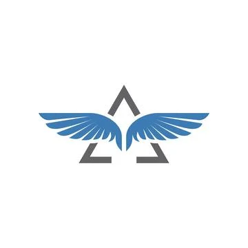 The letter A's initials logo is combined with a modern and strong wing icon Stock Illustration