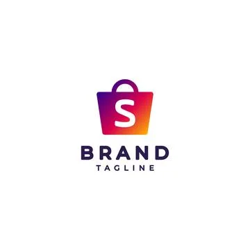 Letter S inside Bag Silhouette Stock Illustration