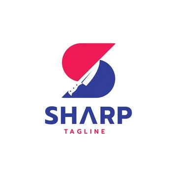 Letter S with knife sharp logo design Stock Illustration