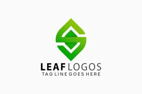 Letter S Leaf Creative Logo Design Vector Illustration Illustrazione stock