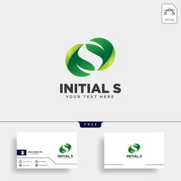 Letter S leaf, initial logo template vector illustration icon element Stock Illustration