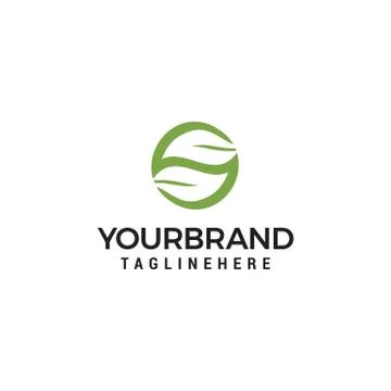 Letter S leaf logo design element Stock Illustration