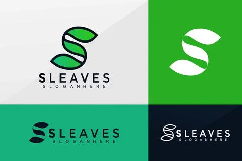 Letter S Leaf logo vector, Brand Identity logo design, modern logo, Logo Desi 스톡 일러스트