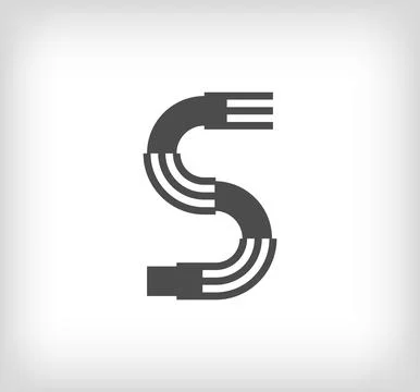 Letter S linear modern logo. The letter is in line strip form. Stock Illustration