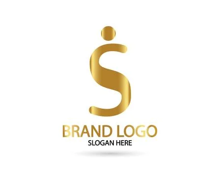 Letter S Linked Monogram in gold Logotype. Vector logo Stock Illustration