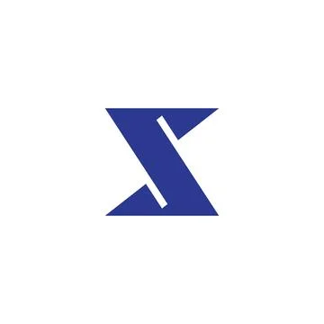 Letter s linked simple arrows blue logo geometric vector Stock Illustration