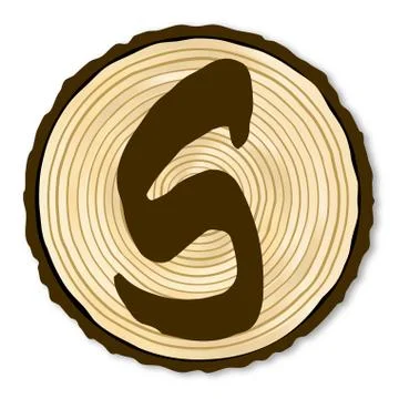 Letter S Log End Stock Illustration