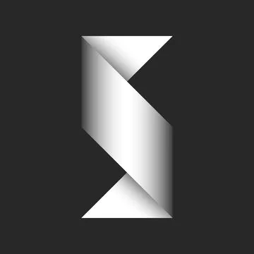 Letter S logo creative initial or 5 five number from folded sheet of paper .. Illustrazione stock