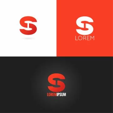 Letter S logo design icon set background Stock Illustration