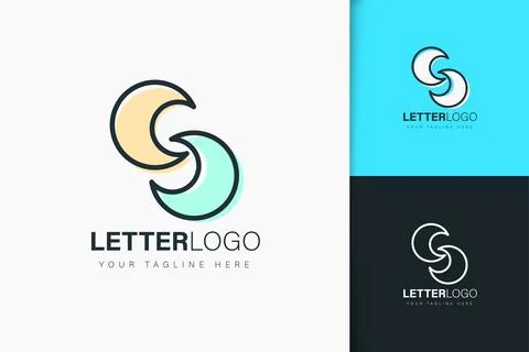 Letter S logo design linear style Stock Illustration