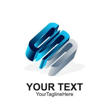 Letter S logo design template colored silver blue 3d design for business and  Stock Illustration