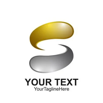 Letter S logo design template colored silver gold water drop design for busin Stock Illustration