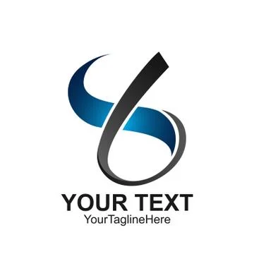 Letter S logo design template colored grey blue ribbon swoosh design for busi Stock Illustration