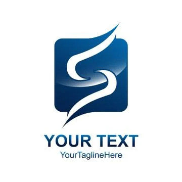 Letter S logo design template colored blue square wave swoosh design for busi Illustrazione stock