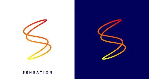 Letter S Logo Design vector template Media Corporate Linear Outline style. 库存插图