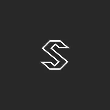 Letter S logo, monogram logotype, mockup modern font symbol, template black a Stock Illustration