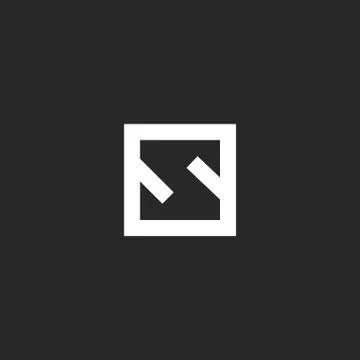 Letter S logo monogram minimal style. Square frame geometric shape linear ini Stock Illustration