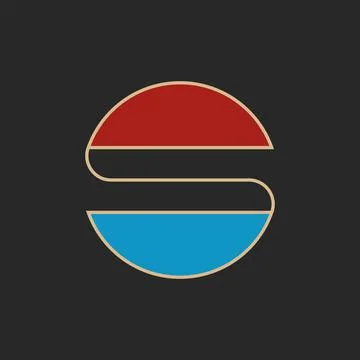 Letter S logo round shape retro style typography design element, hipster init Stock Illustration