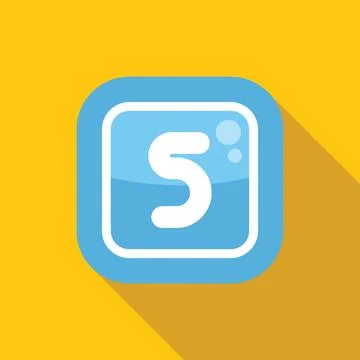 Letter s logo in rounded square with long shadow Stock Illustration