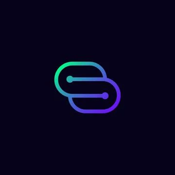 Letter s logo suitable for mechanical and electronics fields. Vector Stock Illustration