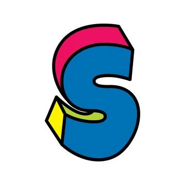 Letter S logo vector colorful playful isolated on white background Stock Illustration