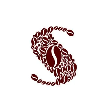Letter s  made of coffee beans vector set Stock Illustration
