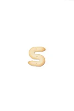Letter S made of cracker cookie Stock Photos