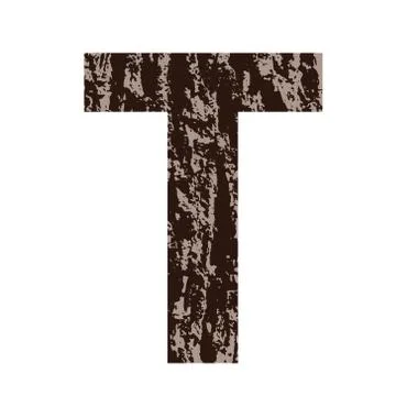 Letter s made from oak bark Stock-Illustration