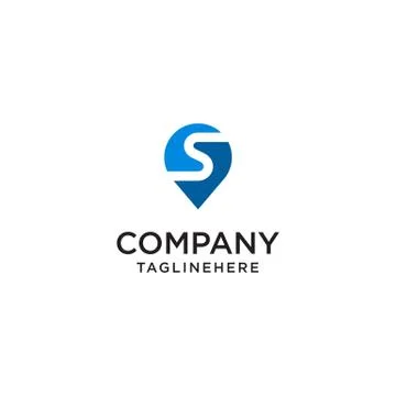 Letter S With Map Pointer logo design concept template Illustrazione stock