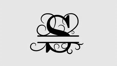 Letter S. Monogram, logo. Animated logo, floral design. Alpha channel Stock Footage 172344470
